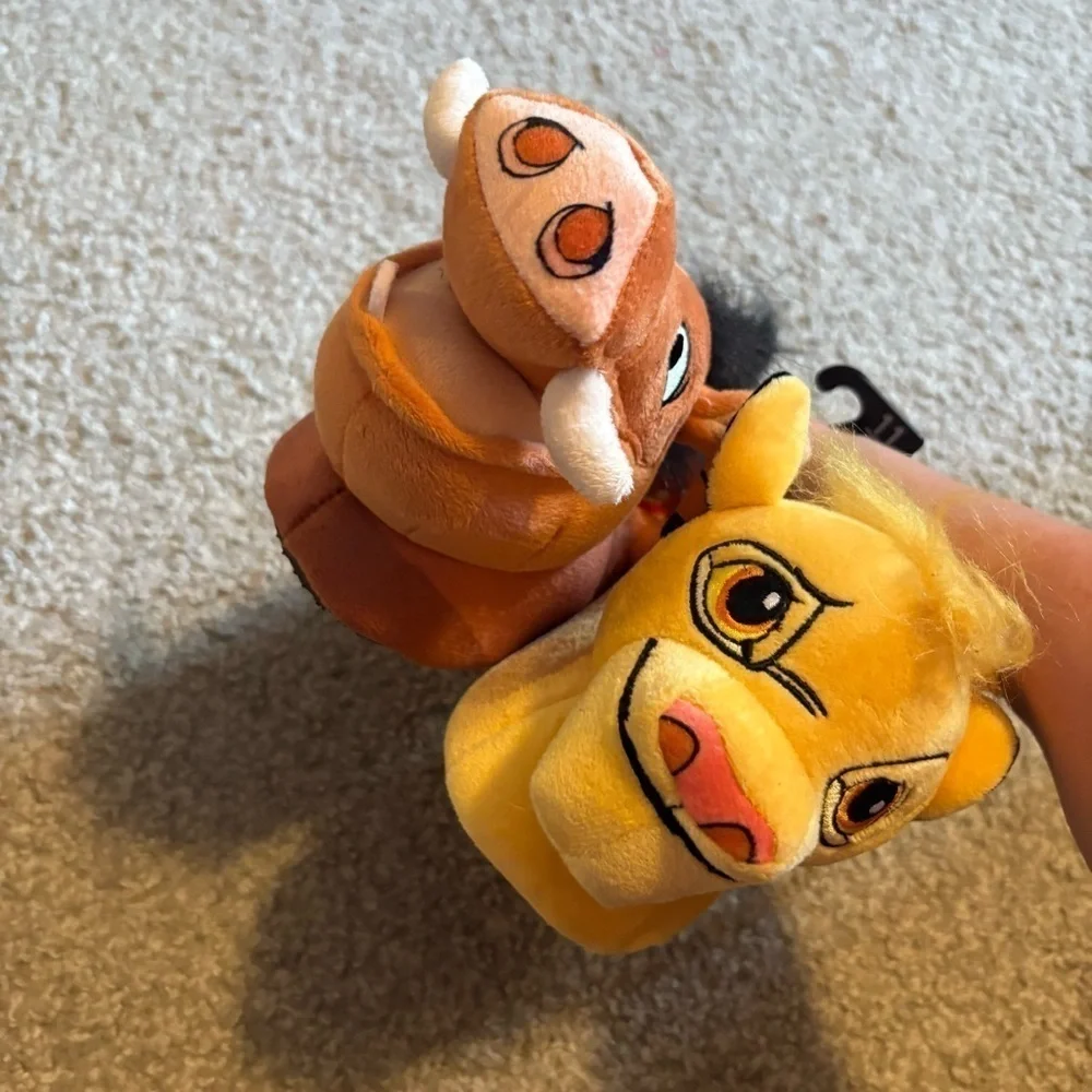 Disney Lion King Plush 3D Slippers NEW 9/10 11/12 Simba Pumba Kids
